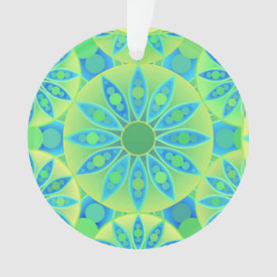 Mandala patroon, turquoise, blauw, kalkgroen ornament