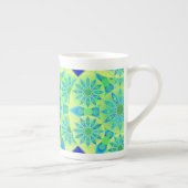 Mandala patroon, turquoise, blauw, kalkgroen porselein kop (Rechts)