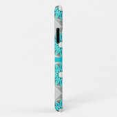 Mandala patroon, turquoise, zilvergrijs en wit Case-Mate iPhone case (Achterkant/rechts)