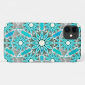 Mandala patroon, turquoise, zilvergrijs en wit Case-Mate iPhone case (Achterkant (horizontaal))