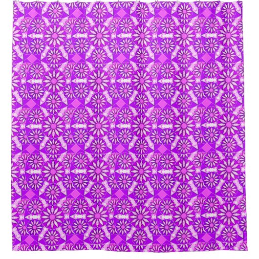 Mandala patroon, violet, orchidee en roze douchegordijn (Voorkant)