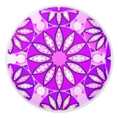 Mandala patroon, violet, orchidee en roze keramische knop (Voorkant)