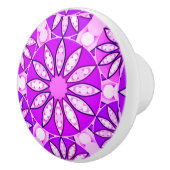 Mandala patroon, violet, orchidee en roze keramische knop (Rechts)