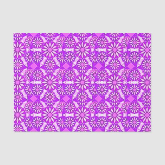 Mandala patroon, violet, orchidee en roze tissuepapier (Voorkant)