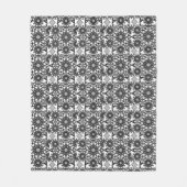 Mandala patroon, zwart, wit en grijs fleece deken (Voorkant)