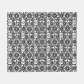 Mandala patroon, zwart, wit en grijs fleece deken (Voorkant (Horizontaal))
