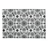 Mandala patroon, zwart, wit en grijs / grijs kussensloop (Voorkant)