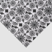 Mandala patroon, zwart, wit en grijs / grijs tissuepapier