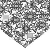 Mandala patroon, zwart, wit en grijs korte tafelloper (Hoek)