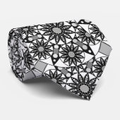 Mandala patroon, zwart, wit en grijs stropdas (Opgerold)
