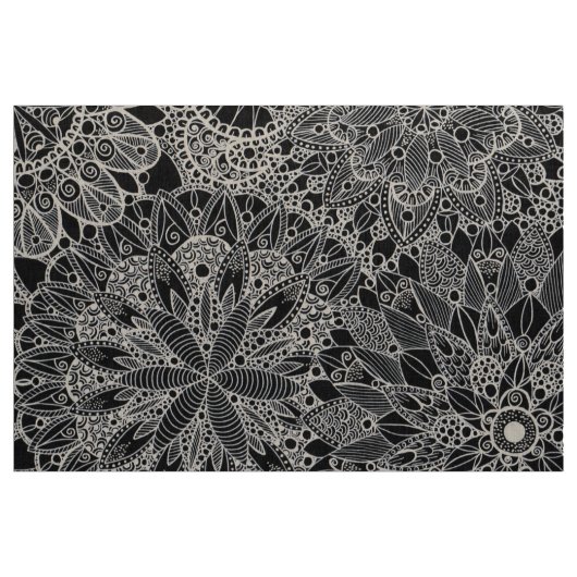 Mandala Patroon Zwarte Stof (Yard (91,4 cm))