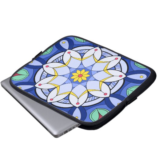 Mandala Pattern 01 Electronics Bag Laptop Sleeve (Voorkant onderkant)