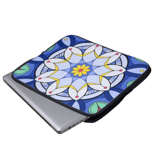 Mandala Pattern 01 Electronics Bag Laptop Sleeve (Voorkant onderkant)