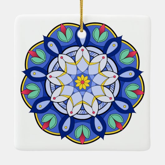 Mandala Pattern 01 Keramisch Ornament (Achterkant)