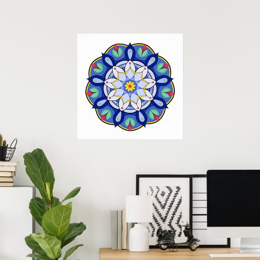 Mandala Pattern 01 Poster (Thuiskantoor)