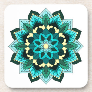 Mandala Pattern 02 in aqua Bier Onderzetter