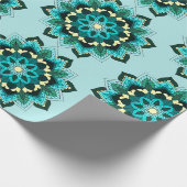 Mandala Pattern 02 in aqua Cadeaupapier (Hoek)