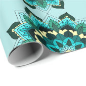 Mandala Pattern 02 in aqua Cadeaupapier (Rol Hoek)