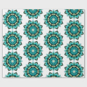 Mandala Pattern 02 in aqua Cadeaupapier (Vlak)