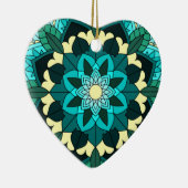 Mandala Pattern 02 in aqua Keramisch Ornament (Rechts)