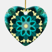 Mandala Pattern 02 in aqua Keramisch Ornament (Achterkant)