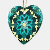 Mandala Pattern 02 in aqua Keramisch Ornament (Links)