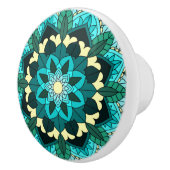 Mandala Pattern 02 in aqua Keramische Knop (Rechts)