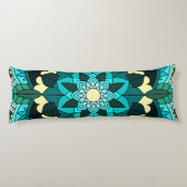 Mandala Pattern 02 in aqua Lichaamskussen (Achterkant)