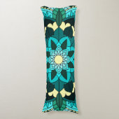 Mandala Pattern 02 in aqua Lichaamskussen (Voorkant Verticaal)