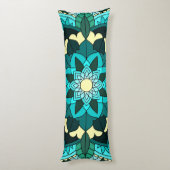 Mandala Pattern 02 in aqua Lichaamskussen (Achterkant (Verticaal))