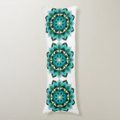 Mandala Pattern 02 in aqua Lichaamskussen (Voorkant Verticaal)