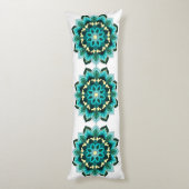 Mandala Pattern 02 in aqua Lichaamskussen (Achterkant (Verticaal))