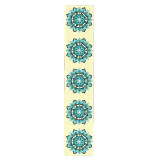 Mandala Pattern 02 in aqua Medium Table Runner Tafelloper (Voorkant)