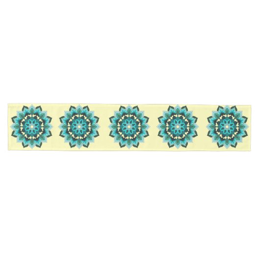 Mandala Pattern 02 in aqua Medium Table Runner Tafelloper (Horizontaal)