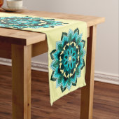 Mandala Pattern 02 in aqua Medium Table Runner Tafelloper (Voorbeeld)