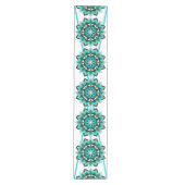 Mandala Pattern 02 in aqua Medium Table Runner Tafelloper (Voorkant)