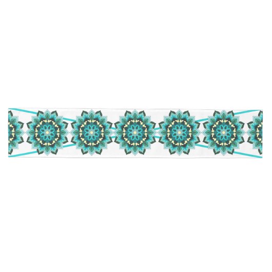 Mandala Pattern 02 in aqua Medium Table Runner Tafelloper (Horizontaal)