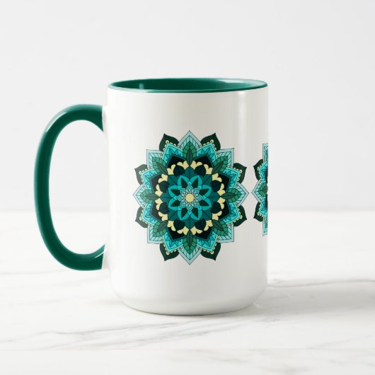 Mandala Pattern 02 in aqua Mok (Links)