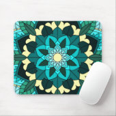 Mandala Pattern 02 in aqua Muismat (Met muis)