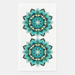 Mandala Pattern 02 in aqua Napkin Servet