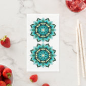 Mandala Pattern 02 in aqua Napkin Servet (Insitu)