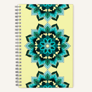 Mandala Pattern 02 in aqua Notitieboek