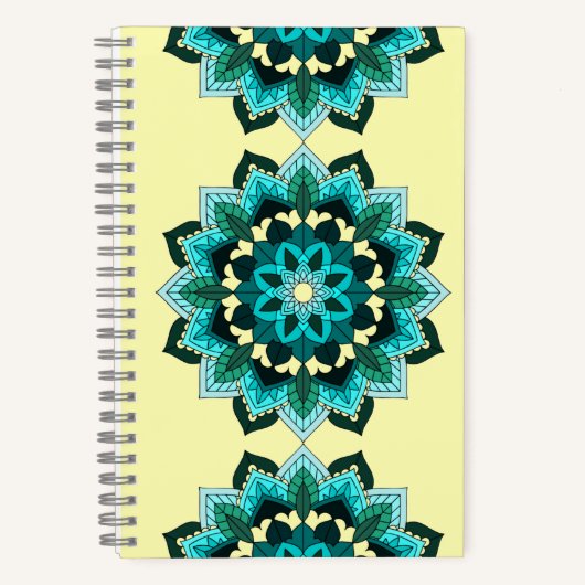 Mandala Pattern 02 in aqua Notitieboek (Voorkant)