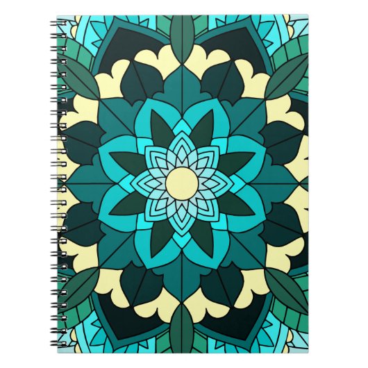 Mandala Pattern 02 in aqua Notitieboek (Voorkant)
