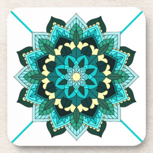 Mandala Pattern 02 in aqua Onderzetter
