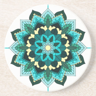 Mandala Pattern 02 in aqua Onderzetter