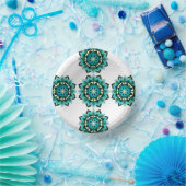 Mandala Pattern 02 in aqua Paper Bord (Feest)