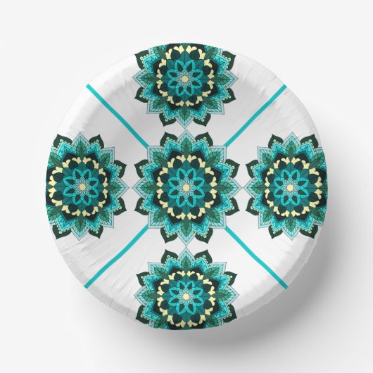 Mandala Pattern 02 in aqua Paper Bord (Voorkant)
