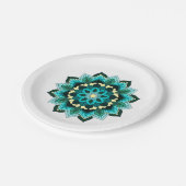 Mandala Pattern 02 in aqua Papieren Bordje (Gekanteld)