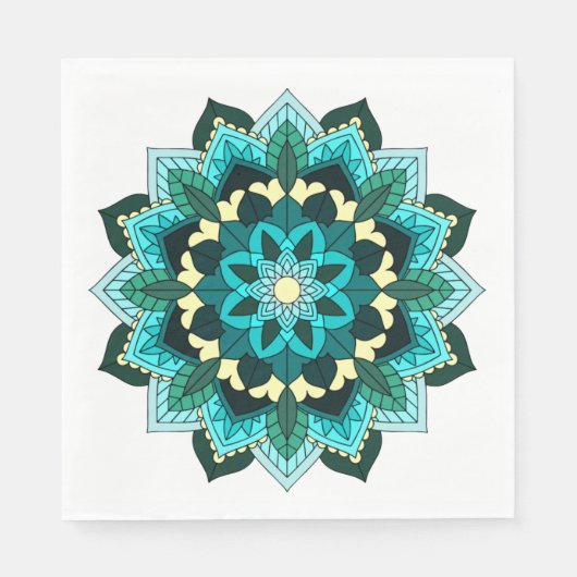 Mandala Pattern 02 in aqua Servet (Voorkant)